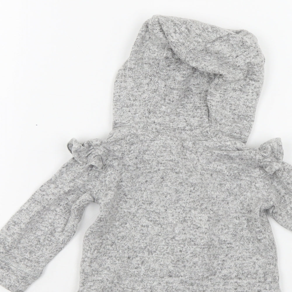 Fred & Flo Grey Full Zip Jumper Size 3-6 Months - hoodie