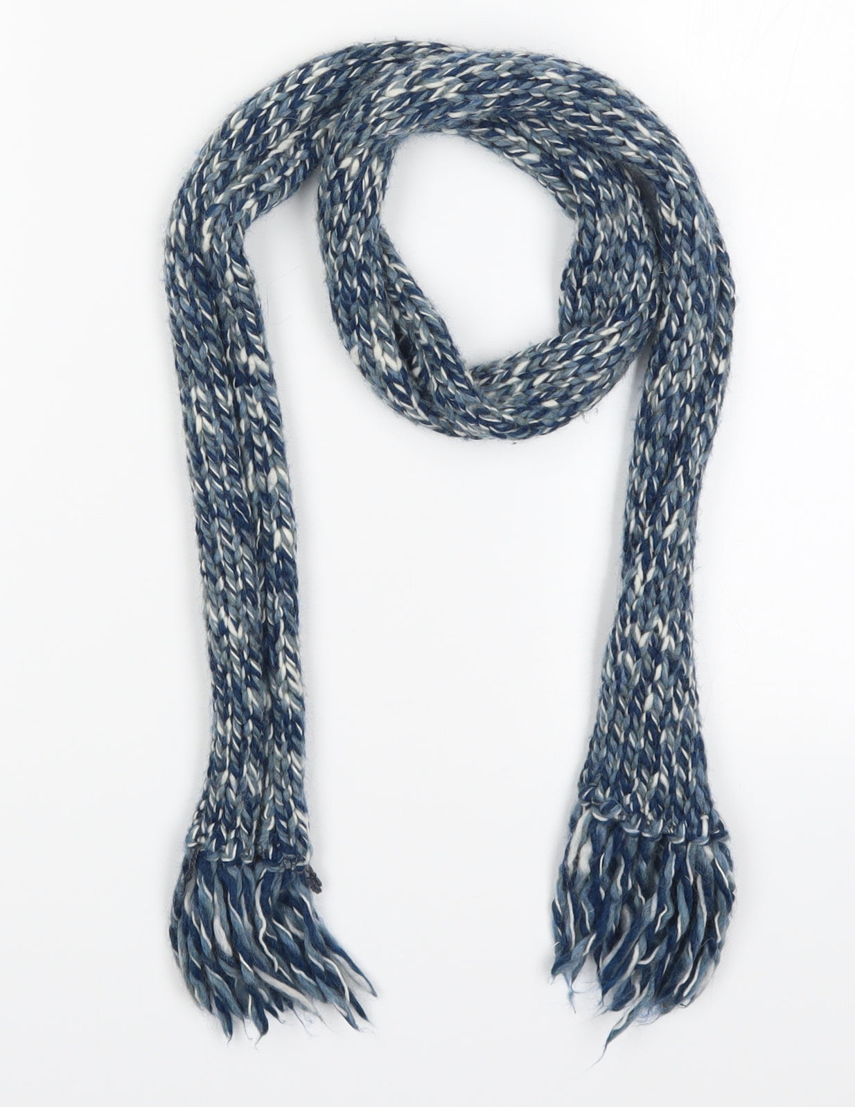 Preworn Mens Blue Rectangle Scarf Scarf One Size