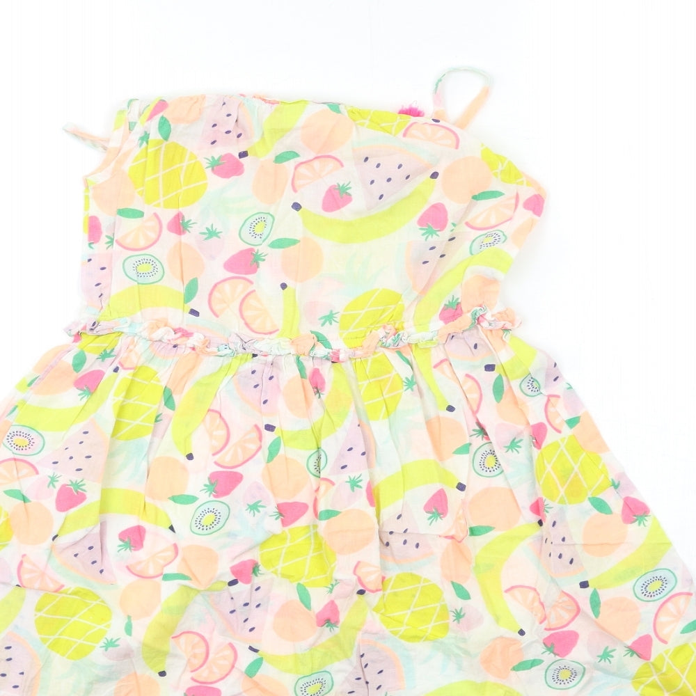 Hullabaloo Girls White Floral Fit & Flare Size 9 Years