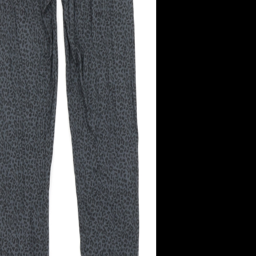 United Colors of Benetton Womens Grey Animal Print Capri Leggings Size M L26 in