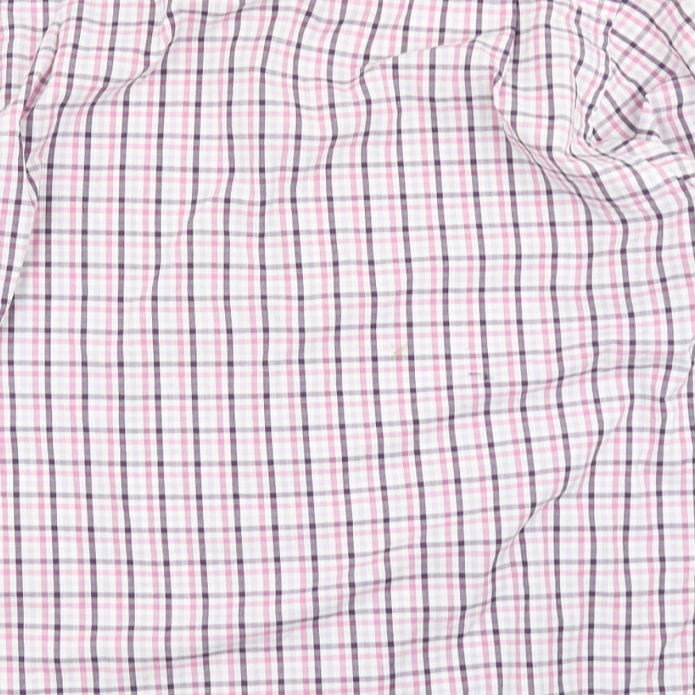 Cedar Wood State Mens Pink Plaid Button-Up Size 17