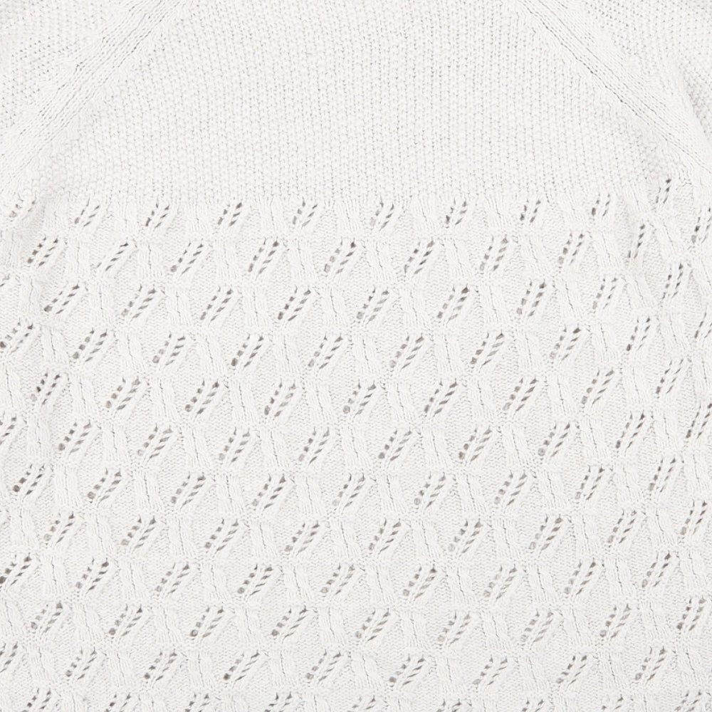 indigo collection Womens Beige Geometric Pullover Jumper Size 10