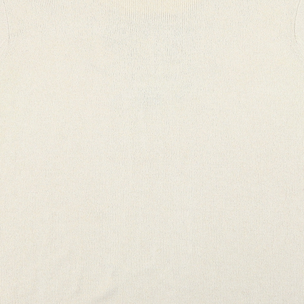 Essentials Womens Beige Floral Basic T-Shirt Size 18