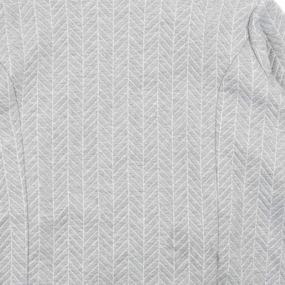 anna rose Womens Grey Geometric Full Zip Jumper Size 14