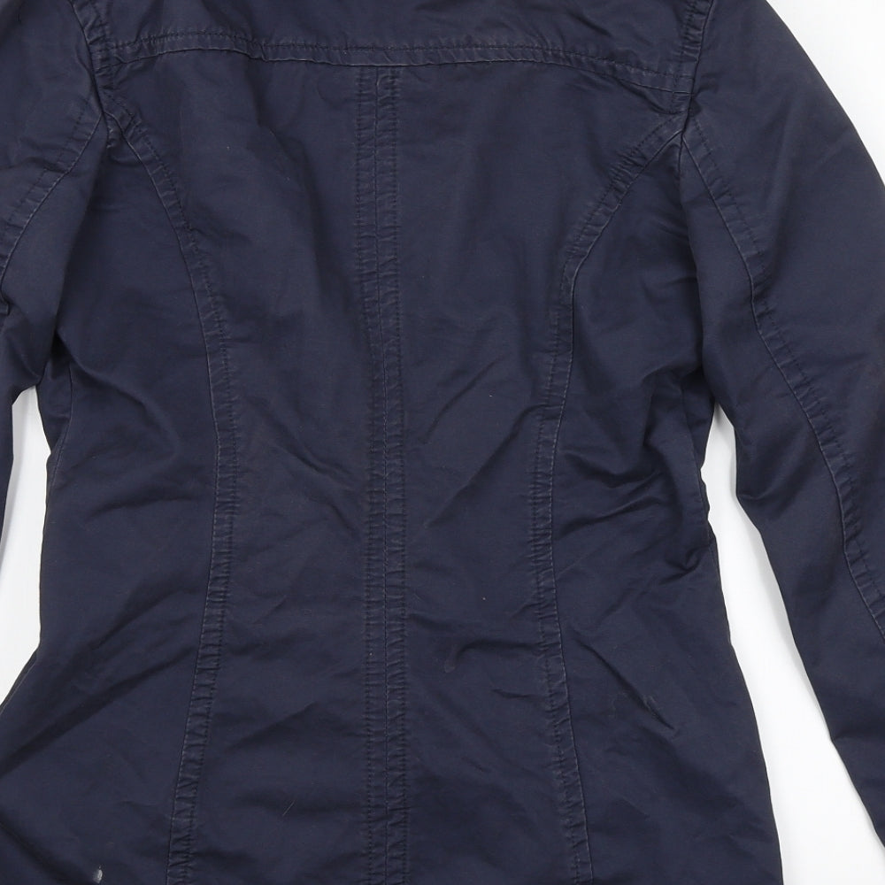 H&M Womens Blue Overcoat Coat Size 8