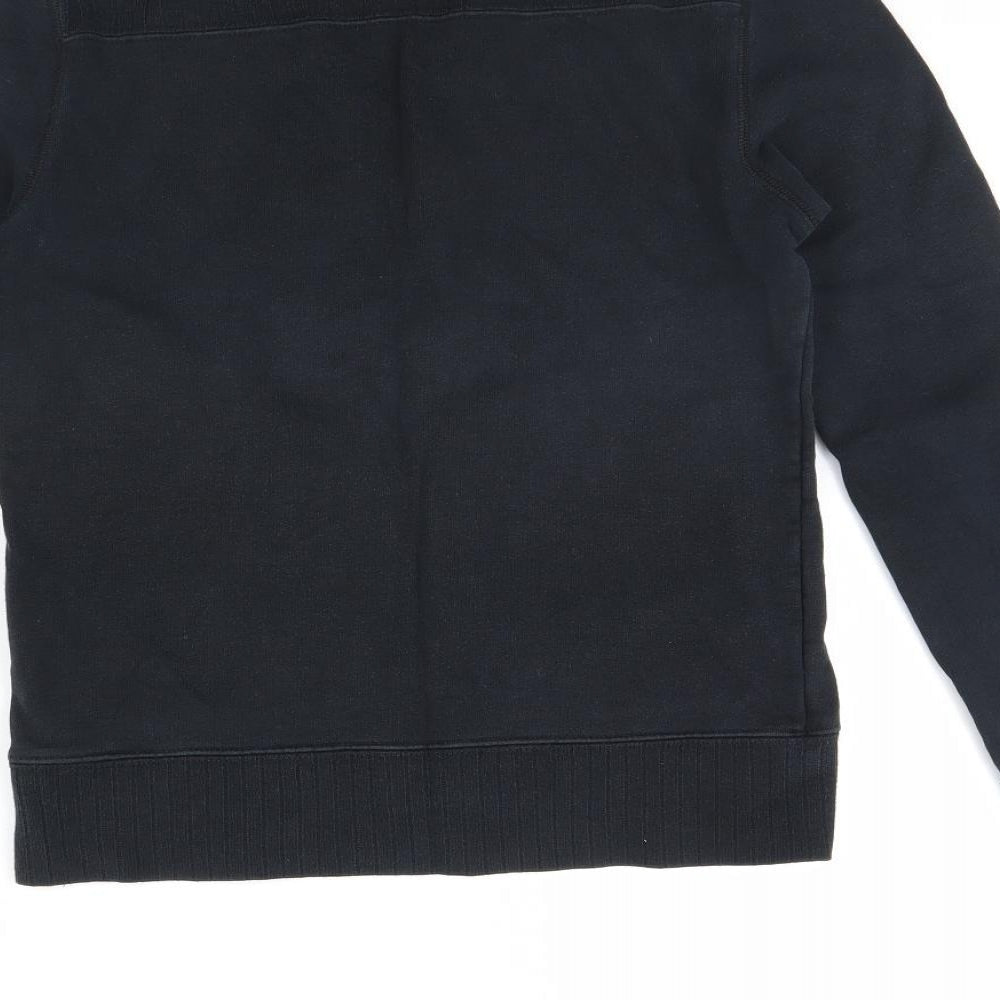 BIG STAR Womens Black Henley Jumper Size M