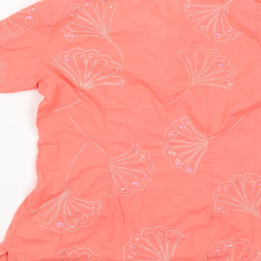 New Look Womens Pink Floral Basic Blouse Size 8