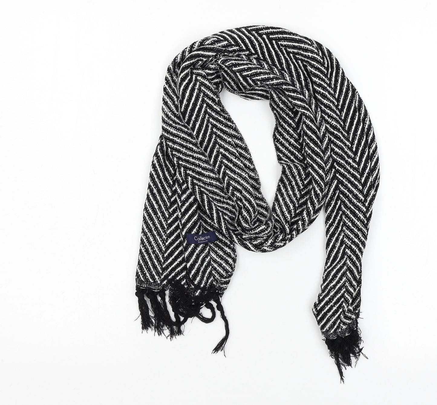 Debenhams Womens Black Striped Knit Scarf