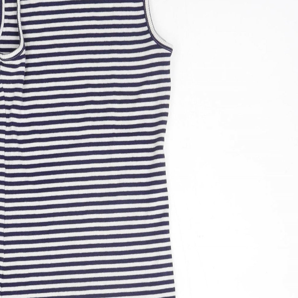 F&F Girls Blue Striped Basic Tank Size 9-10 Years