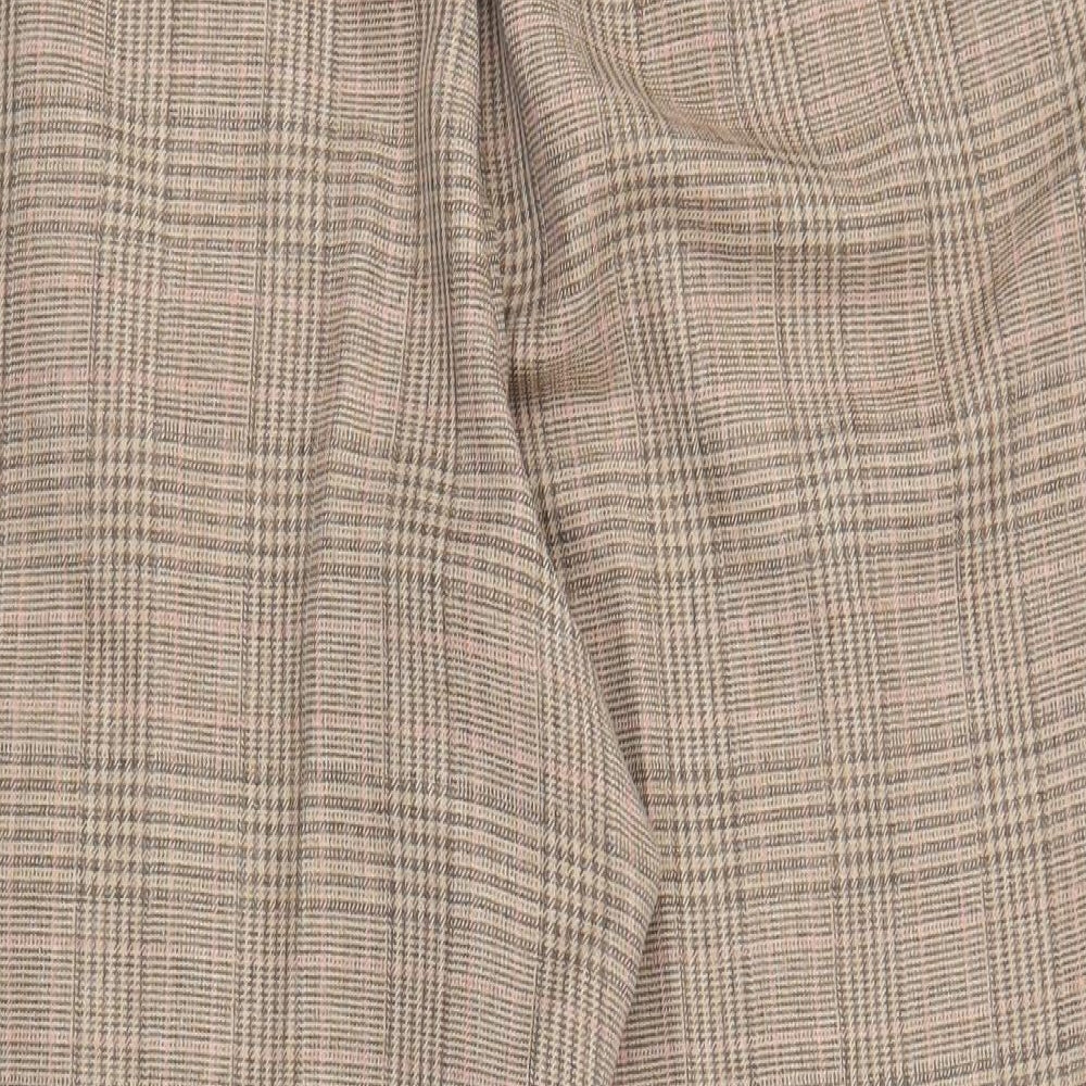 Preworn Womens Beige Plaid Capri Trousers Size XL L22 in