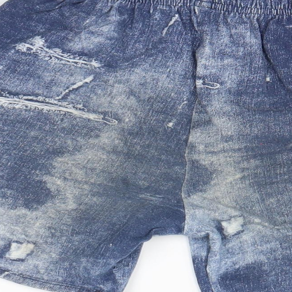 bebe Girls Blue Denim Sweat Shorts Size 9 Years