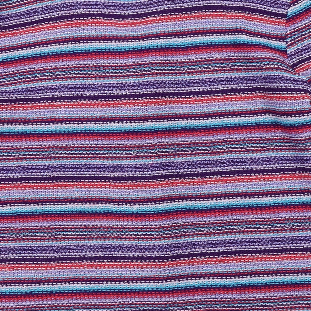 Marks & Spencer Womens Purple Striped Pullover Jumper Size M