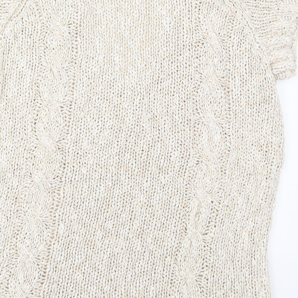 Sweater Shp Womens Beige Knit Pullover Jumper Size S