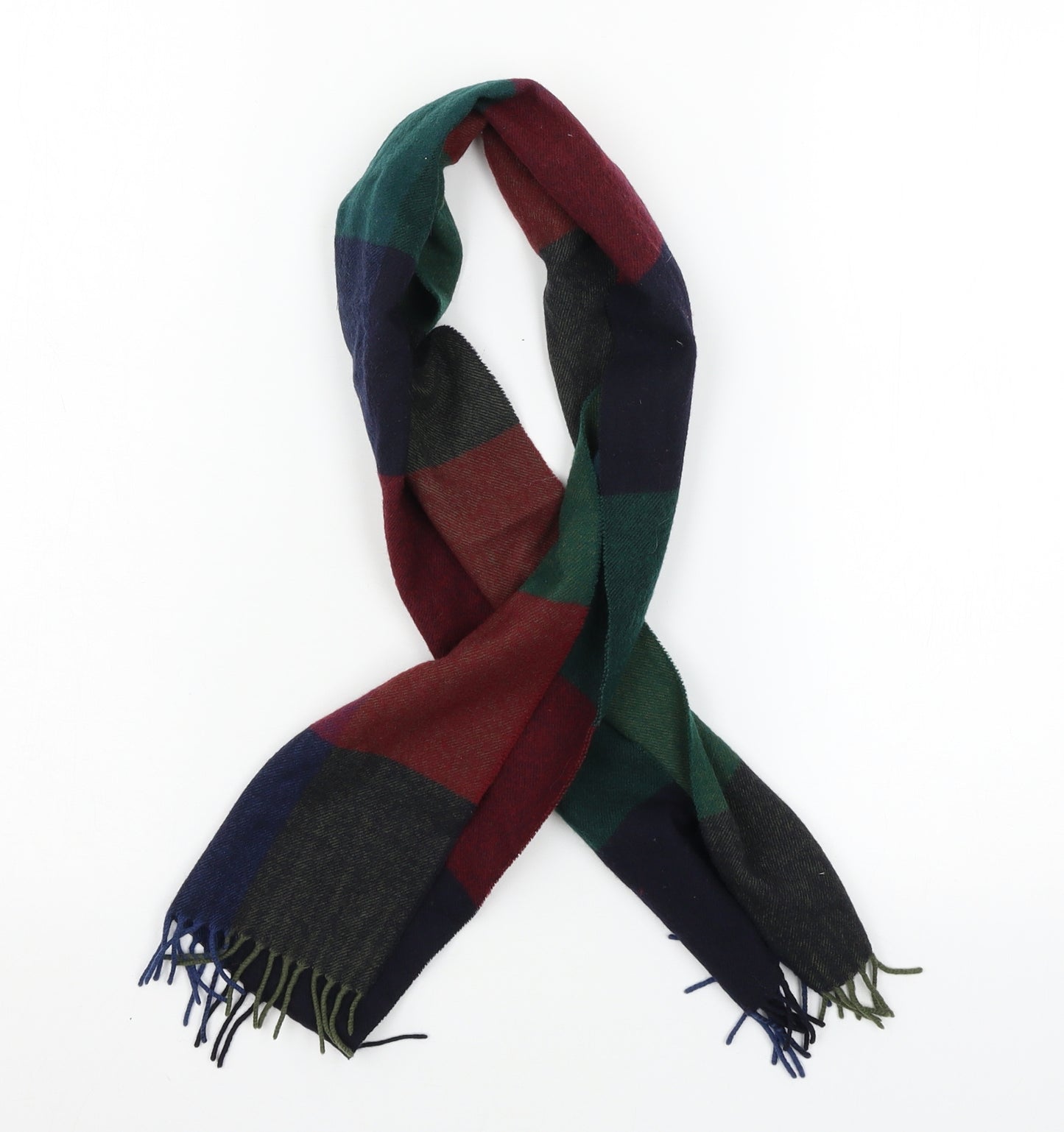 Preworn Womens Multicoloured Check Knit Scarf