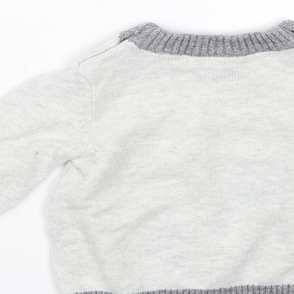 TU Boys Grey Pullover Jumper Size 0-3 Months