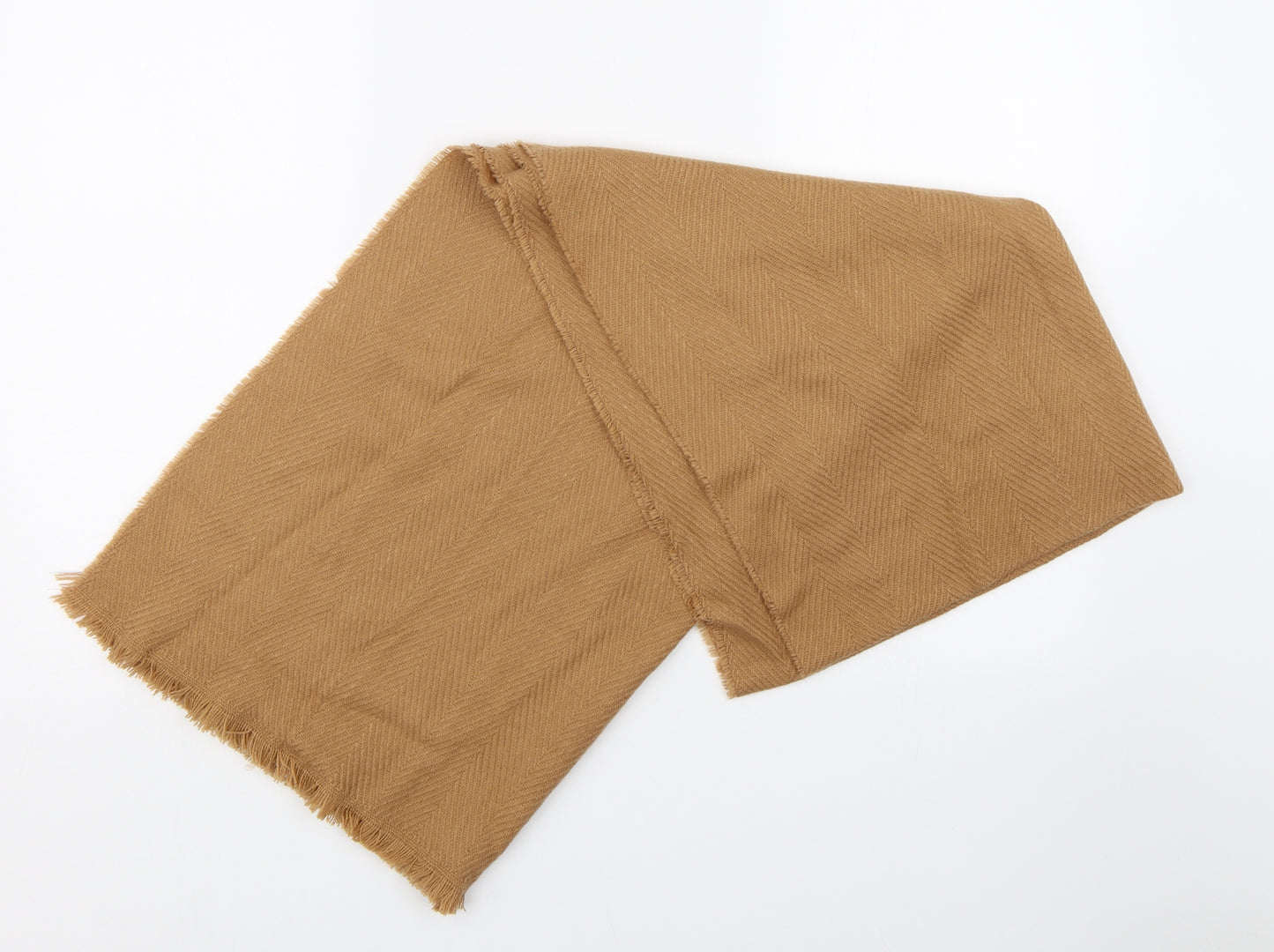 Preworn Womens Brown Herringbone Scarf