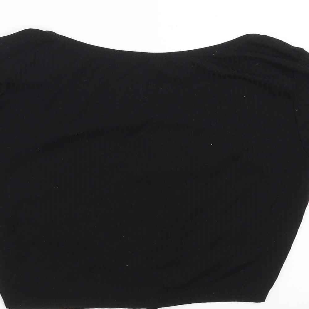 Primark Womens Black Cropped T-Shirt Size XS