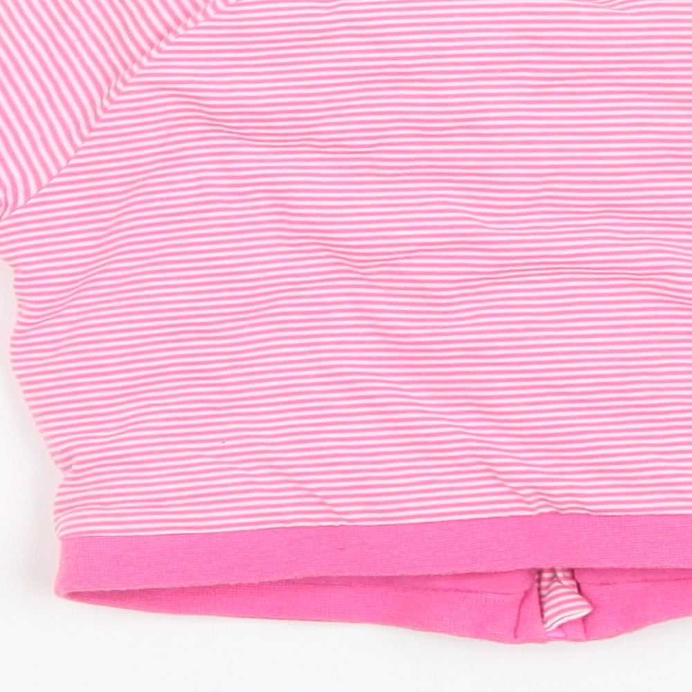 F&F Girls Pink Striped Basic Jacket Jacket Size 3-6 Months