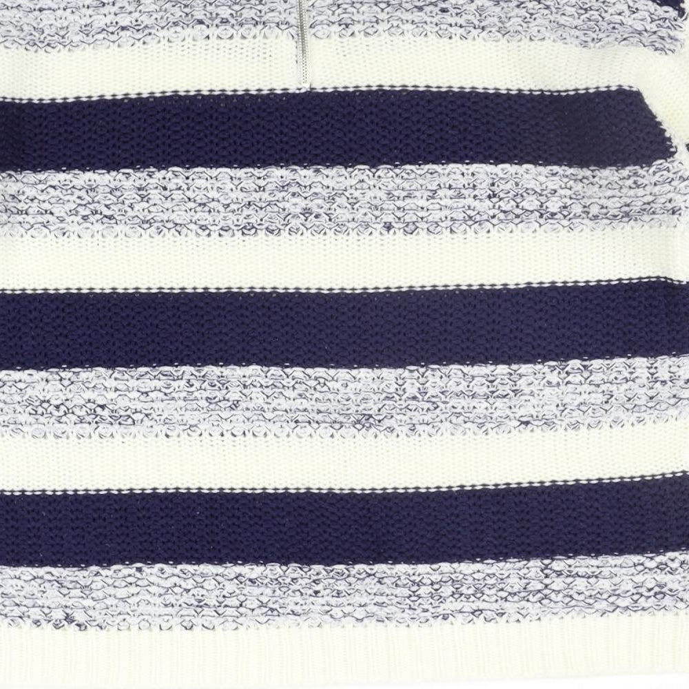 BM Womens Blue Striped Pullover Jumper Size S