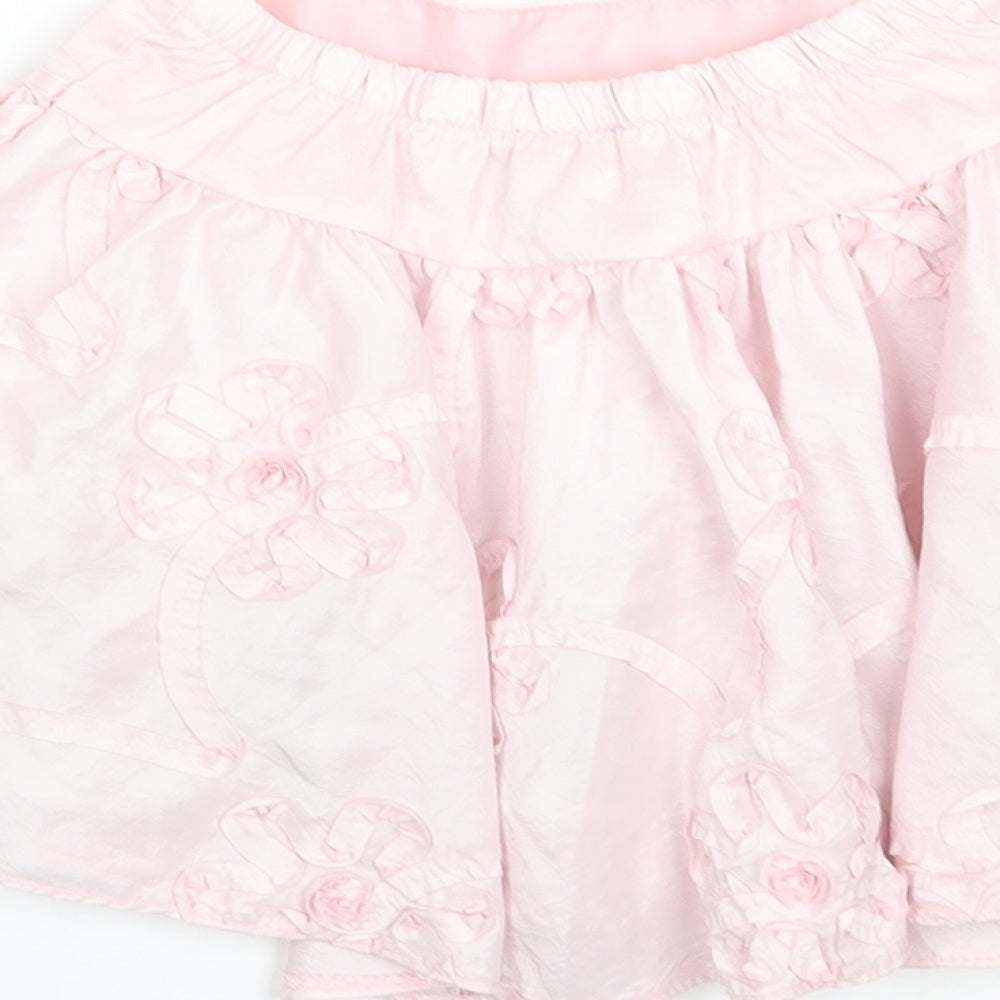 Adams Girls Pink Floral A-Line Skirt Size 2 Years