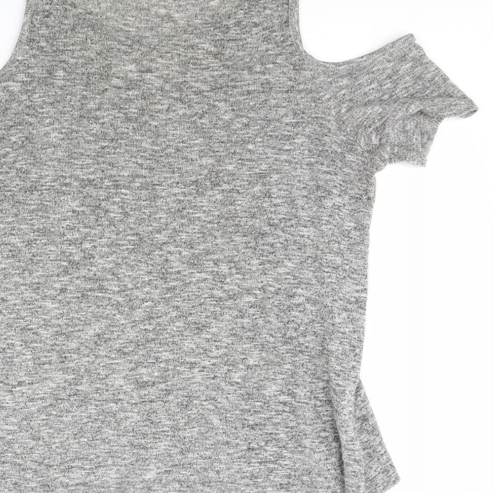 New Look Womens Grey Basic Blouse Size 12