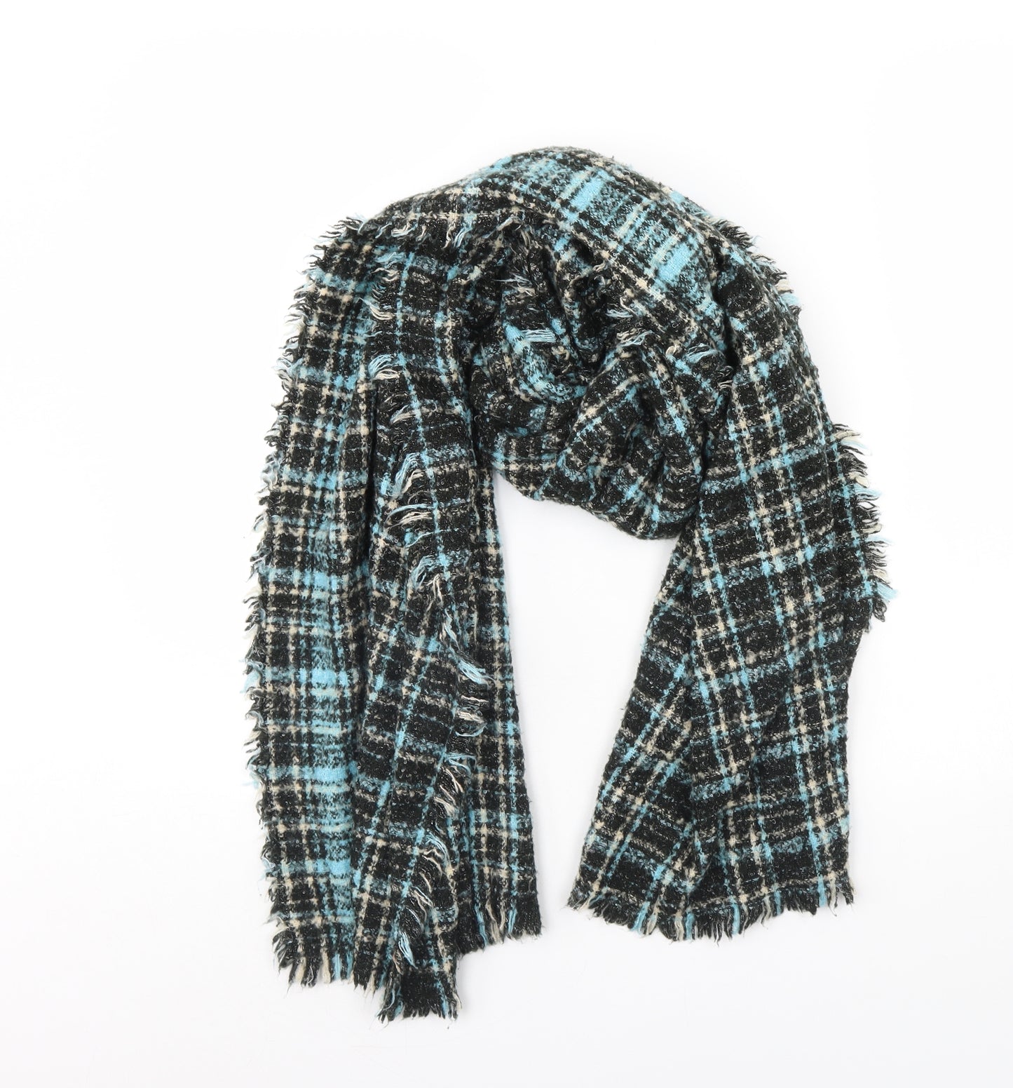 Preworn Womens Black Check Scarf