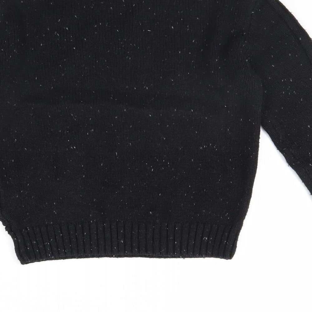 M&S Boys Black Pullover Jumper Size 7 Years