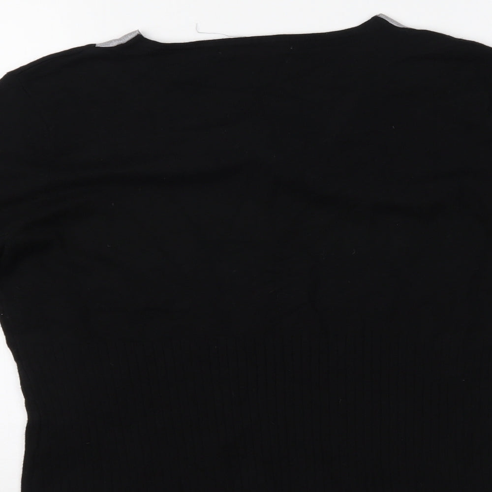 Klass Collection Womens Black Basic Blouse Size XL
