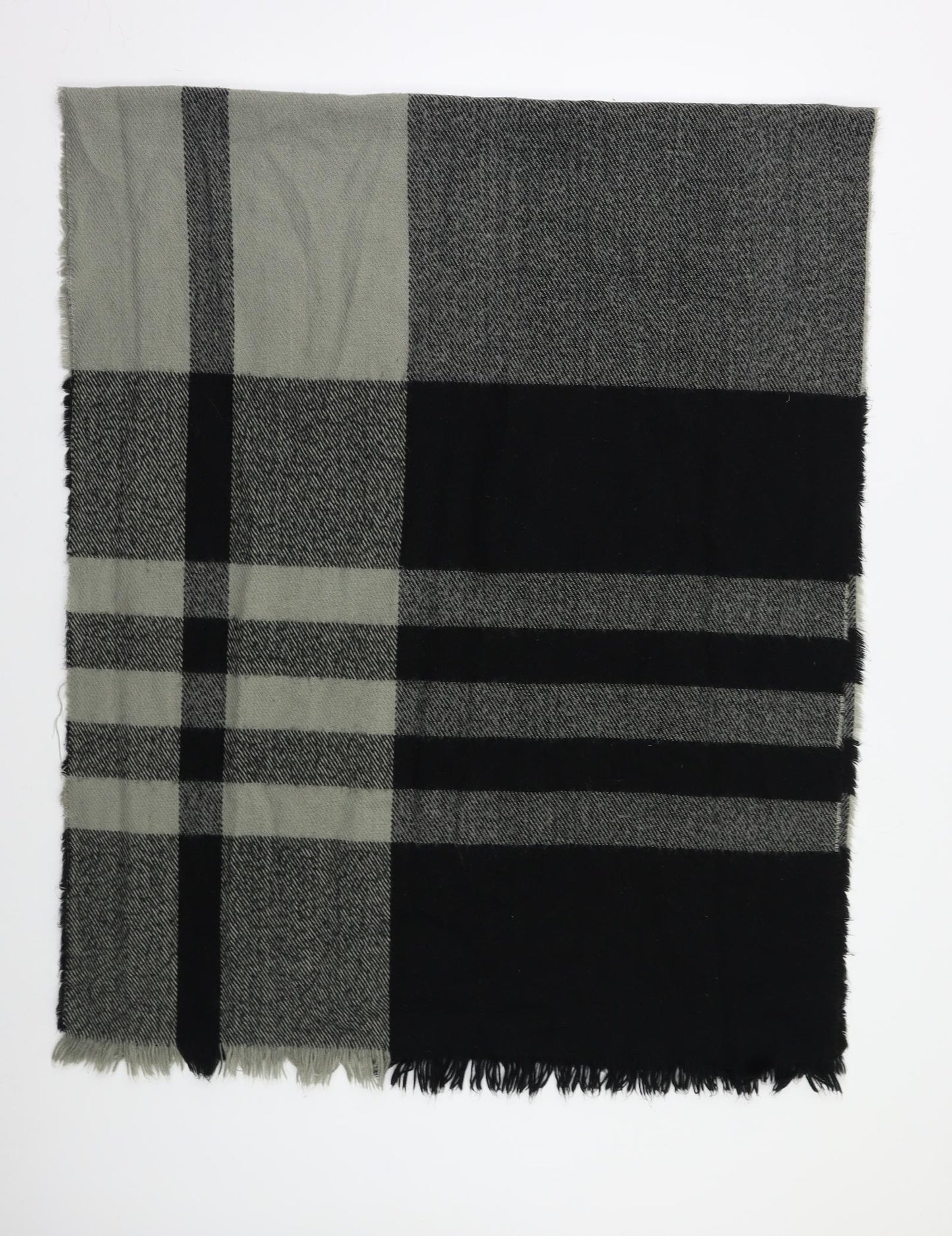 Preworn Womens Grey Check Shawl/Wrap