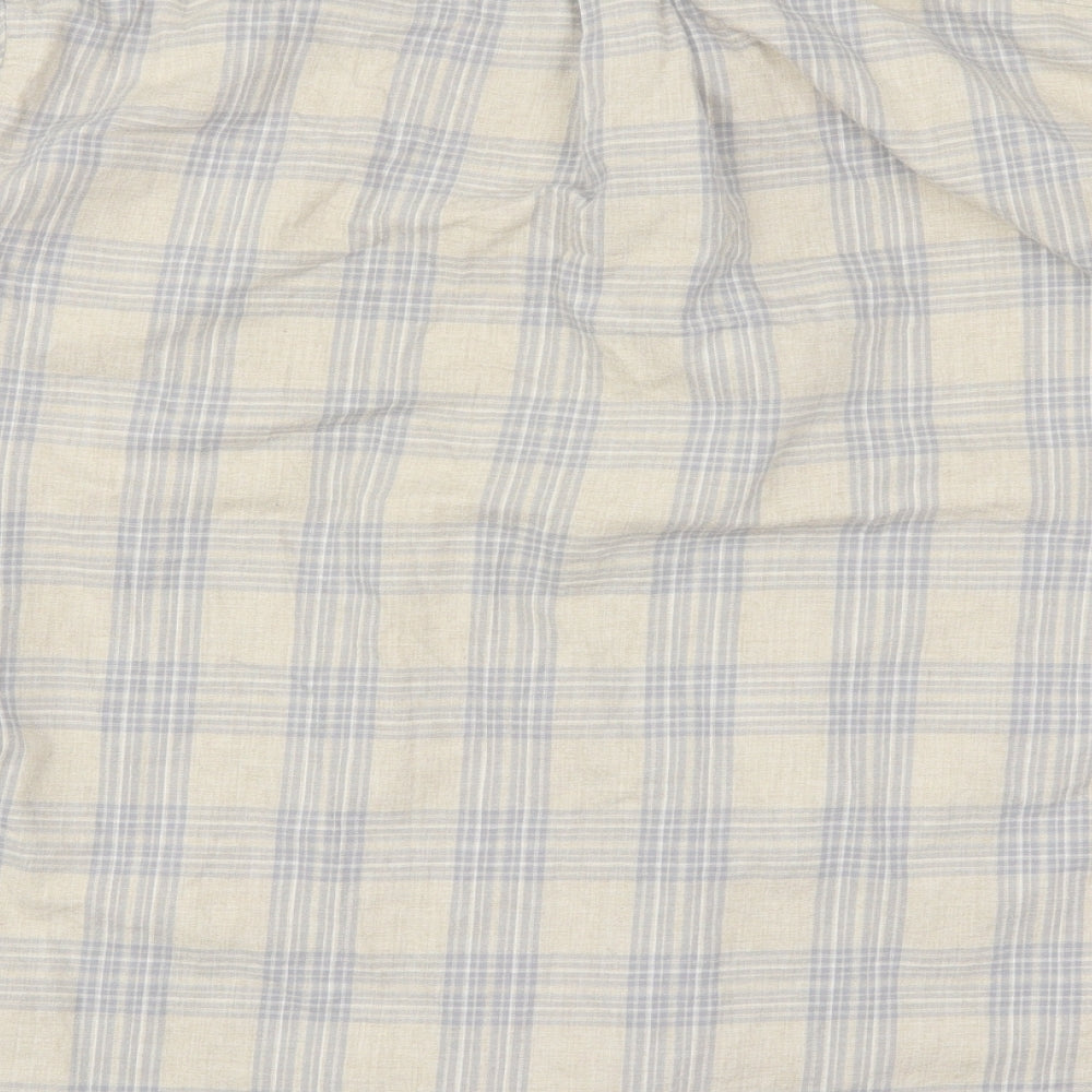 NEXT Mens Beige Check Button-Up Size 2XL