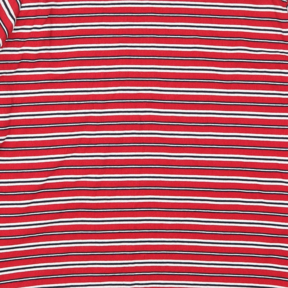 Marks and Spencer Womens Red Striped Pullover Jumper Size 18