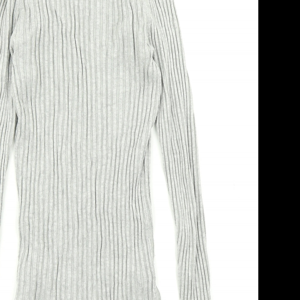 New Look Womens Grey Knit Pullover Jumper Size 10