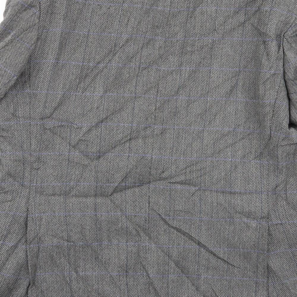 greenwoods Mens Grey Houndstooth Jacket Blazer Size 42