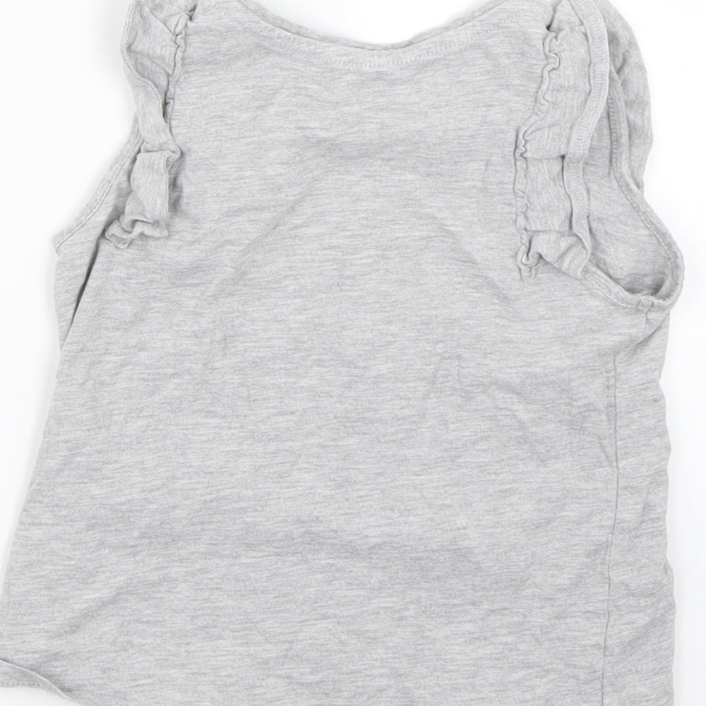 M&S Girls Grey Basic Tank Size 3-4 Years - Love