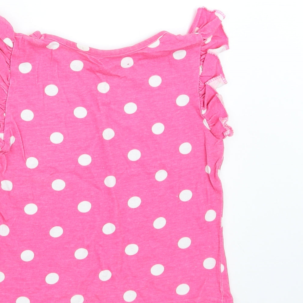 Young Dimension Girls Pink Polka Dot Basic T-Shirt Size 2-3 Years
