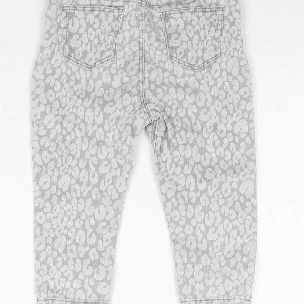 deniem co Girls Grey Animal Print Jogger Jeans Size 12-18 Months - washable mark