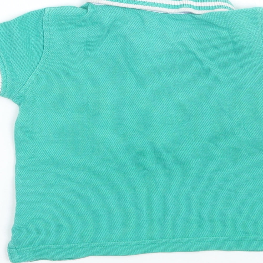 M&Co Boys Green Basic Polo Size 6-9 Months