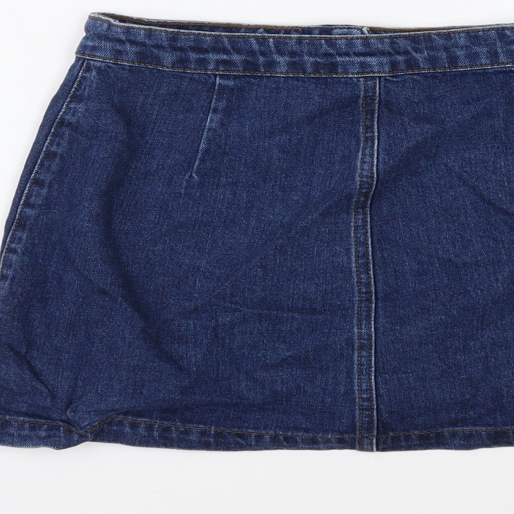 Topshop Womens Blue Denim Maxi Skirt Size 25 in