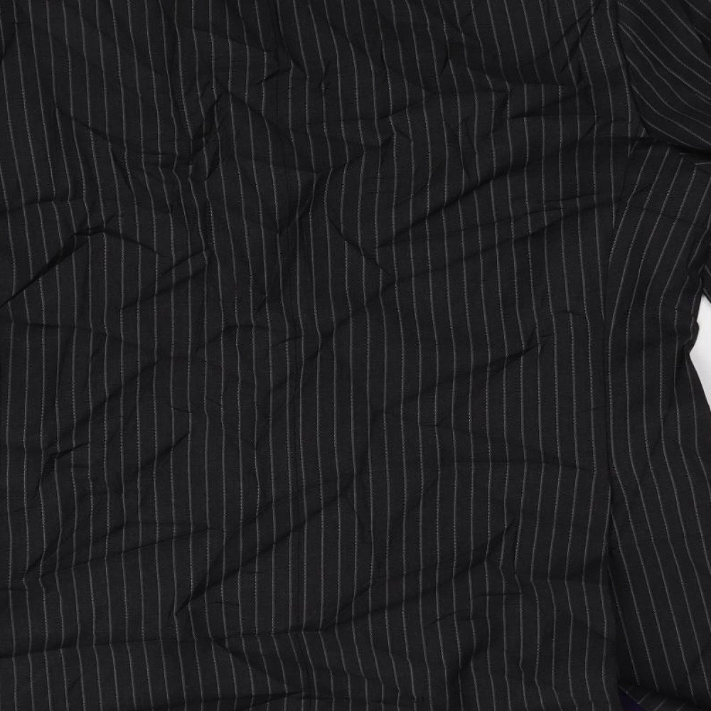 M&S Mens Black Striped Jacket Suit Jacket Size 40