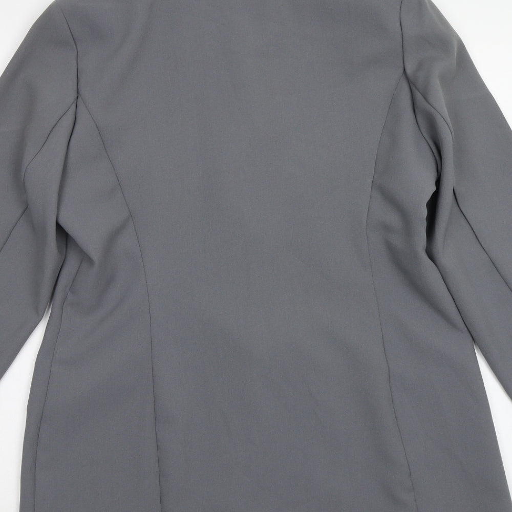 Ivory Womens Grey Overcoat Blazer Size 14