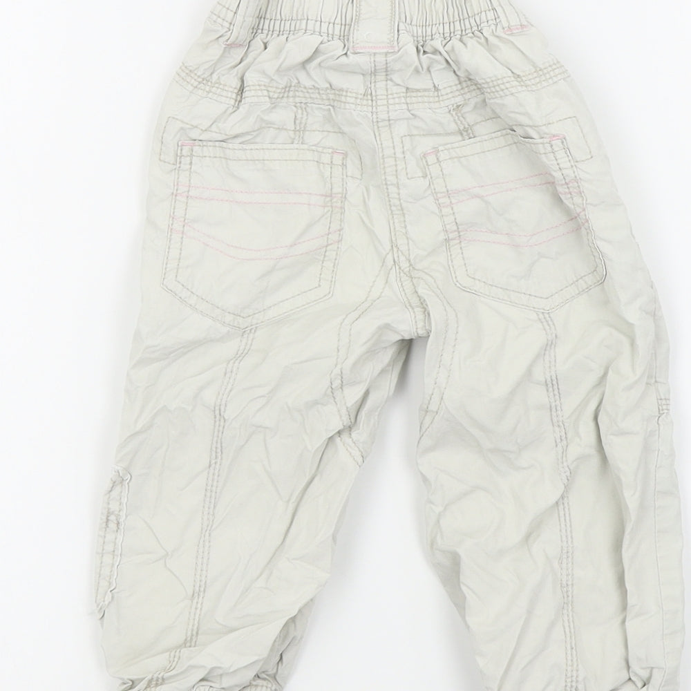 NEXT Girls Beige Colourblock Cargo Trousers Size 12-18 Months