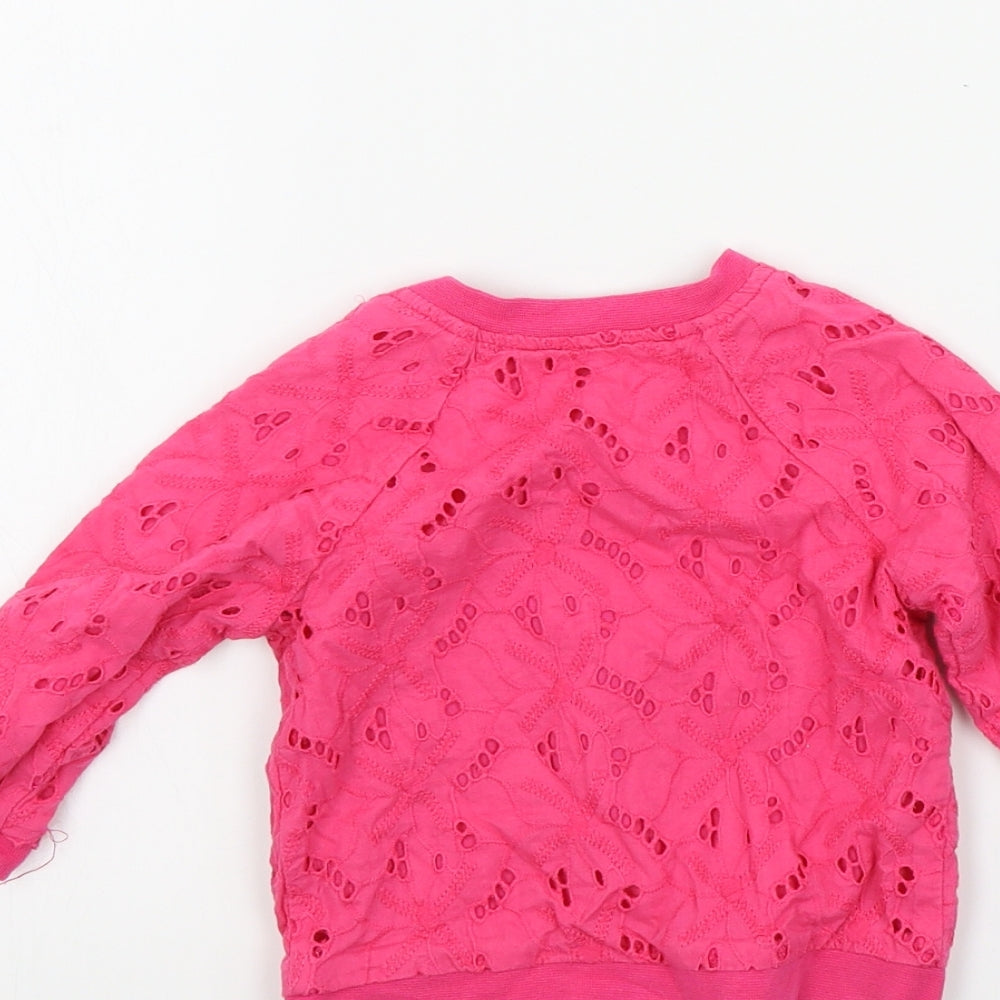 TU Girls Pink Colourblock Full Zip Jumper Size 3-6 Months