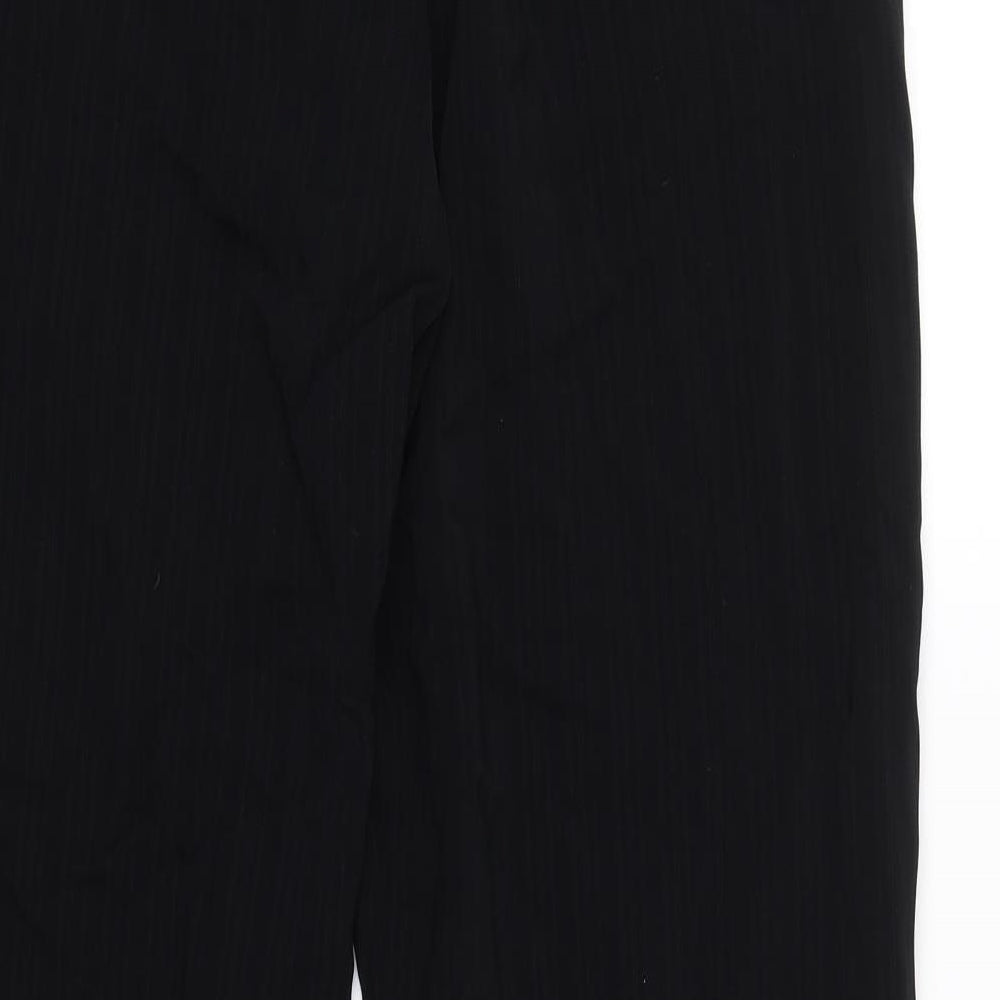 AMARANTO Womens Black Striped Trousers Size 14 L29 in