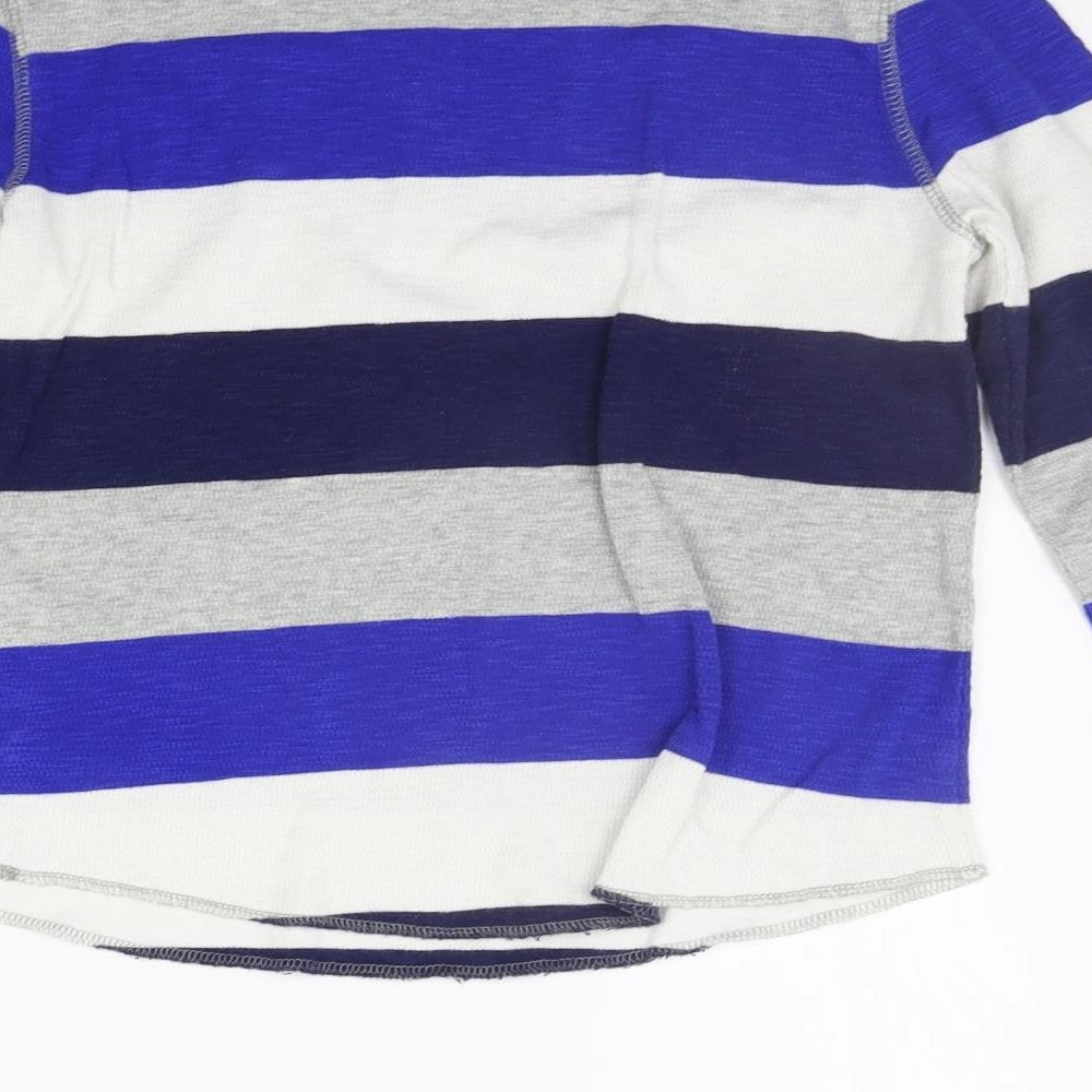 Gap Girls Blue Striped Basic T-Shirt Size 8 Years