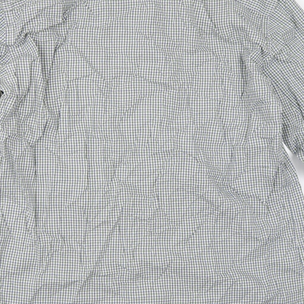 Marks and Spencer Mens Green Check Button-Up Size 16