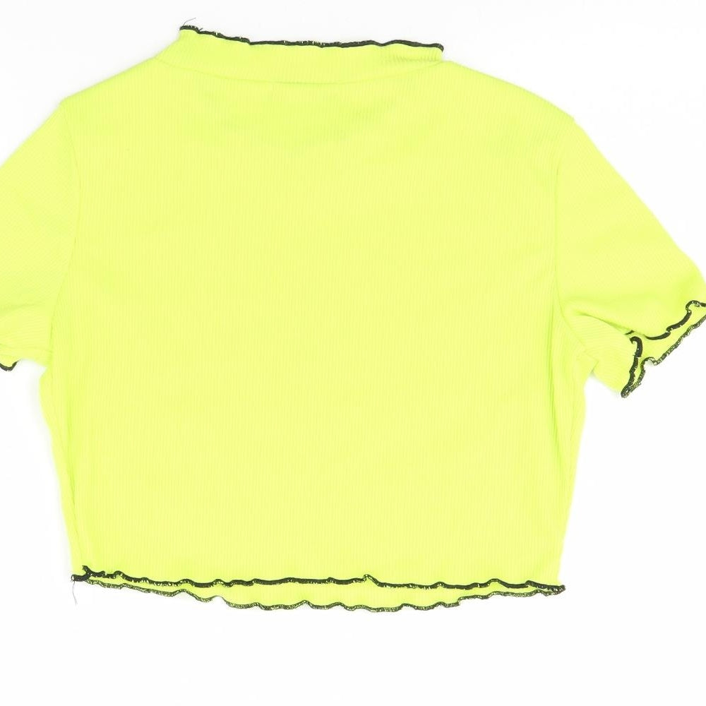 Shein Womens Green Cropped T-Shirt Size XS - Flower
