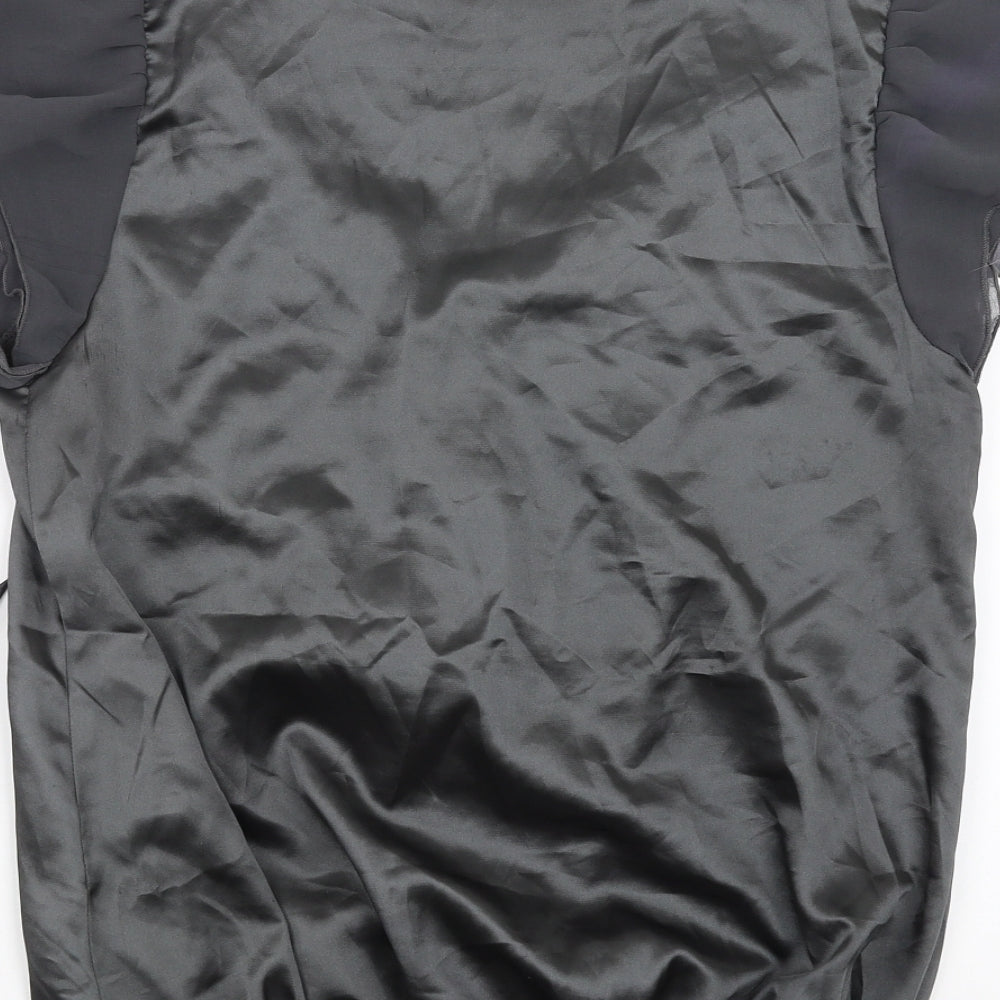 Marina Kaneva Womens Grey Basic Blouse Size 8