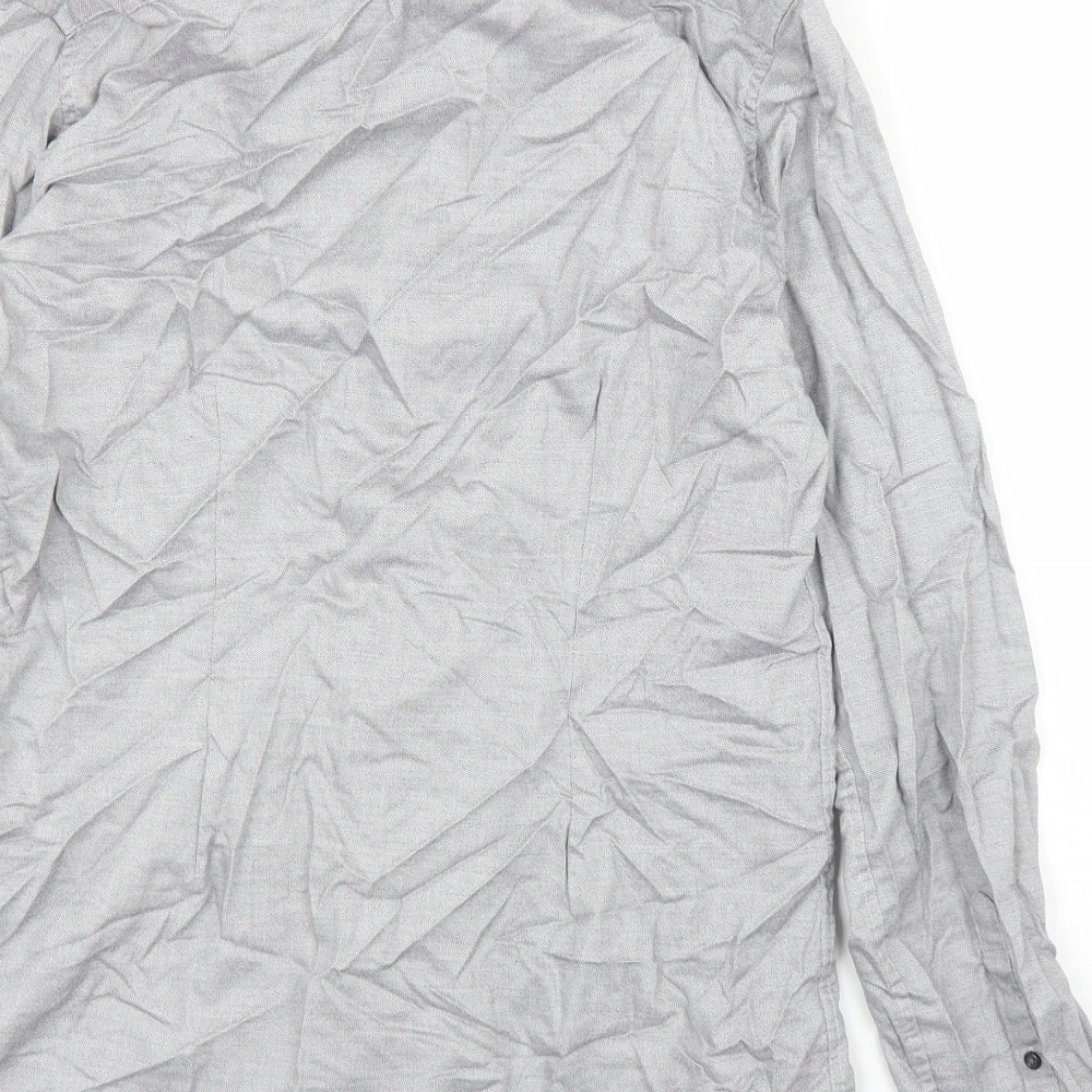 NEXT Mens Grey Button-Up Size 15.5