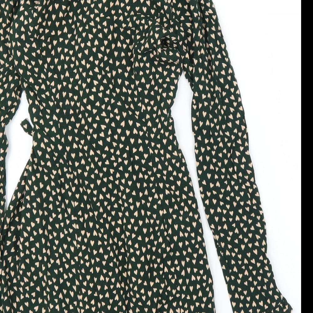 Primark Womens Green Shirt Dress Size 8 - Love Heart