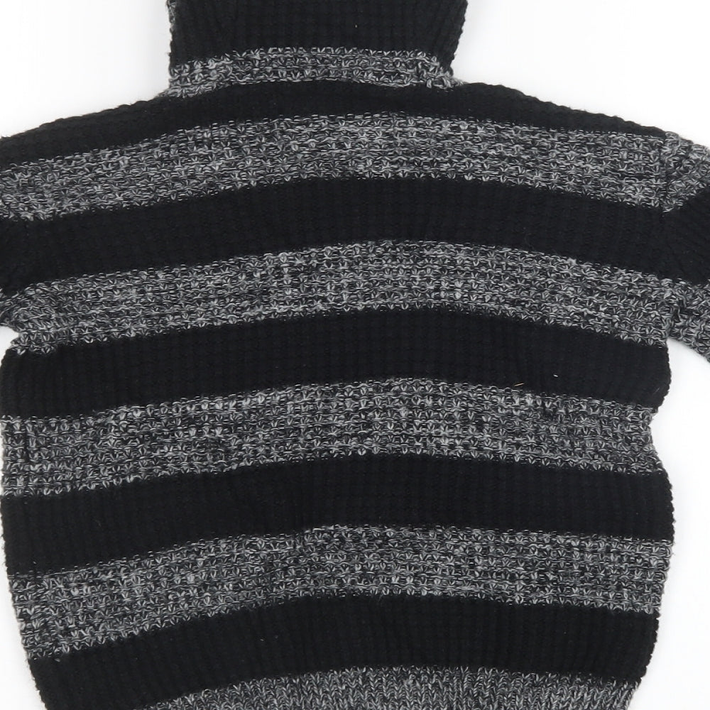 Sainsburys Boys Black Striped Knit Pullover Sweatshirt Size 7 Years